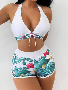 VigoBreviya 2022 Print Tied Halter Swimwear Women Sexy High Waist