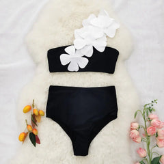 Flower Bandeau Brazilian Bikini Set