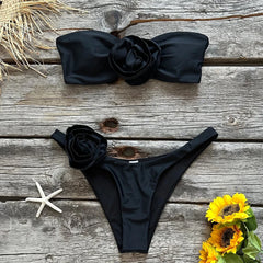 Two-Pieces Floral Lace Up Swimwear