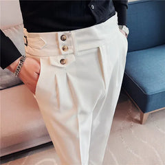 Men Spring Autumn High-Quality Business Suit Trousers