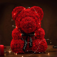 Rose Bear Artificial Flowers with LED Light Gift Box